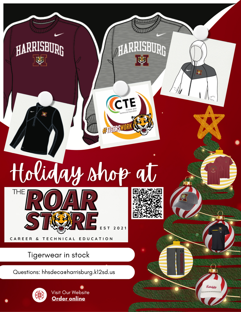 flyer with pictures of tiger wear options and tree