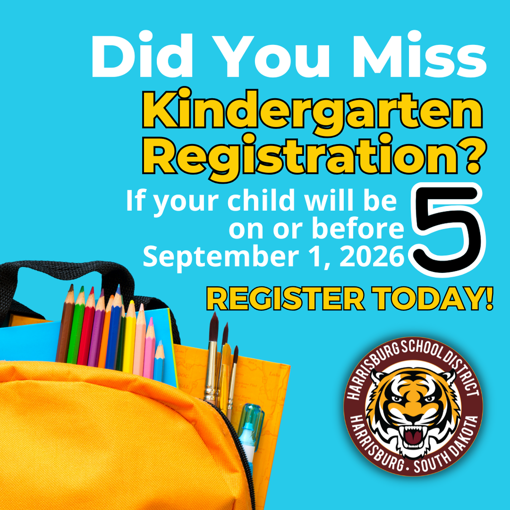 Did you miss kindergarten registration? If your child will be 5 on or before September 1, 2026, register today!