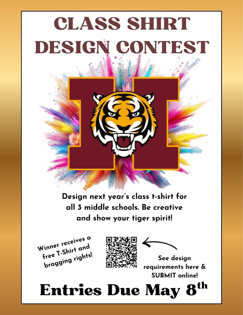 Flyer describing a contest for designing next years class tshirts