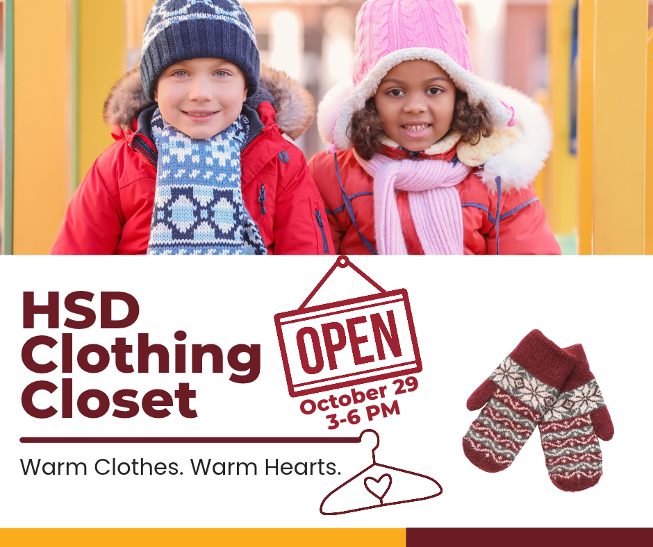 HSD Clothing Closet Open October 29 3-6PM