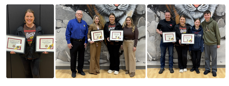 Christina with staff, with family