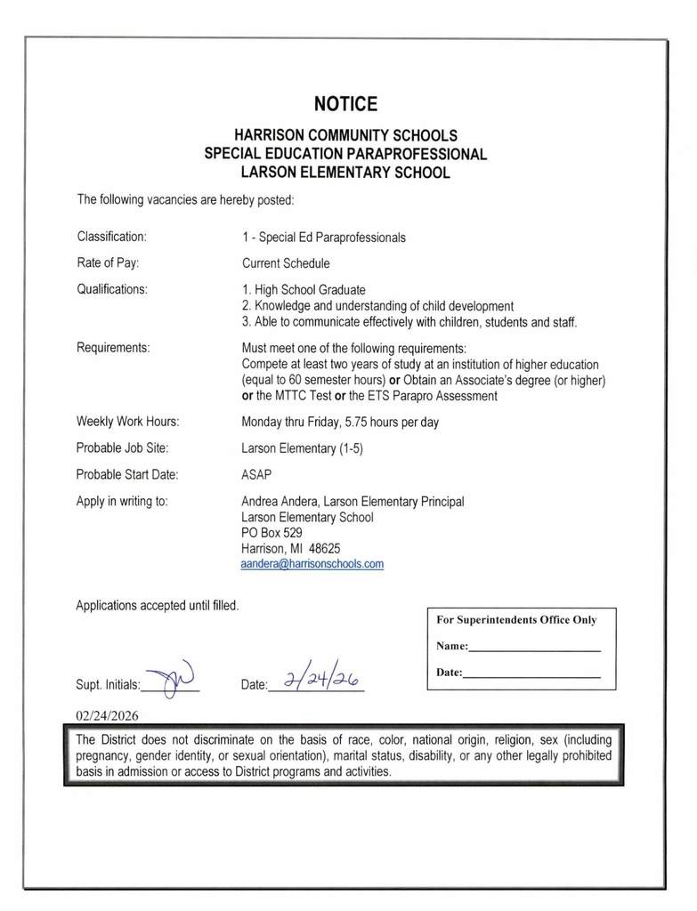 Larson Special Education Para