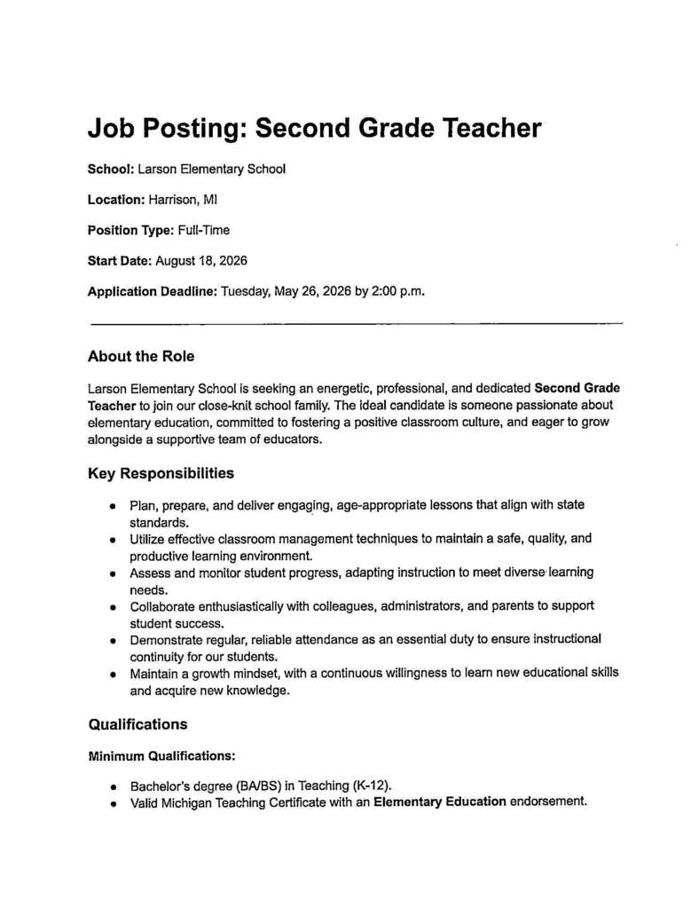 Second Grade pg. 1