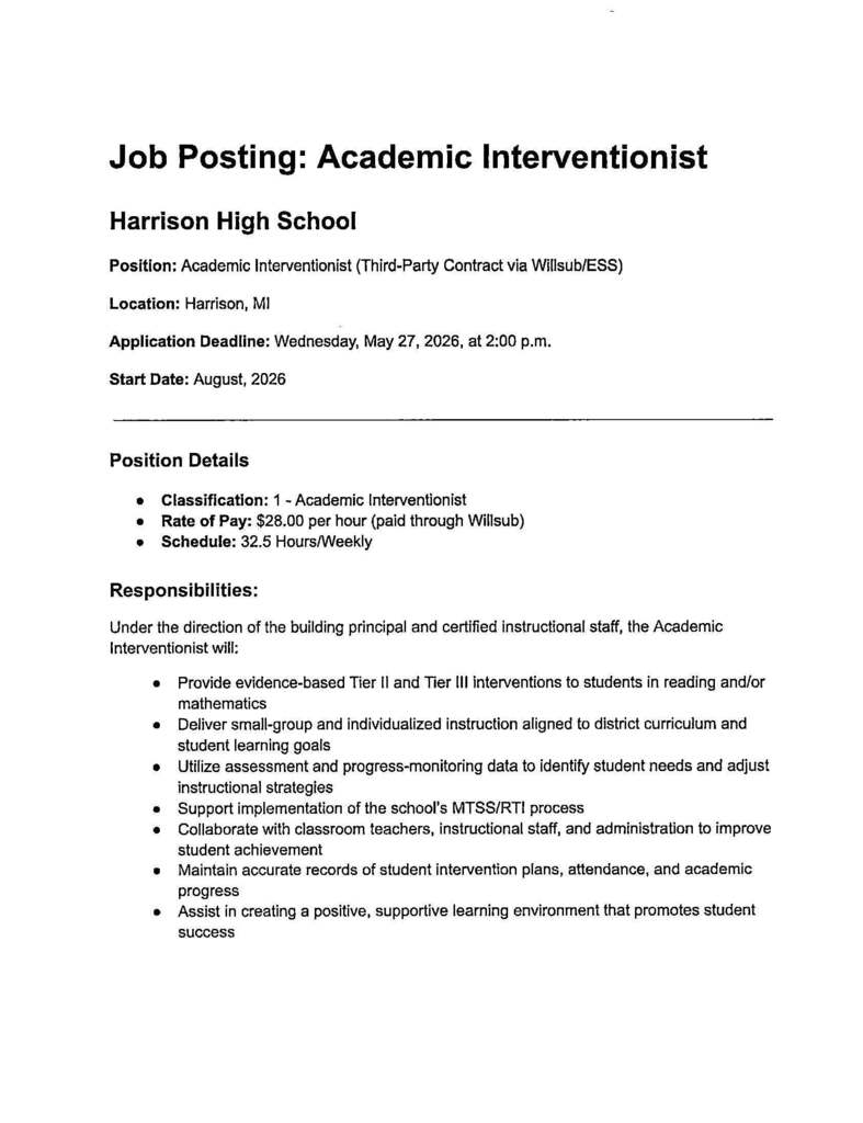 HS Academic Interventionist pg. 1