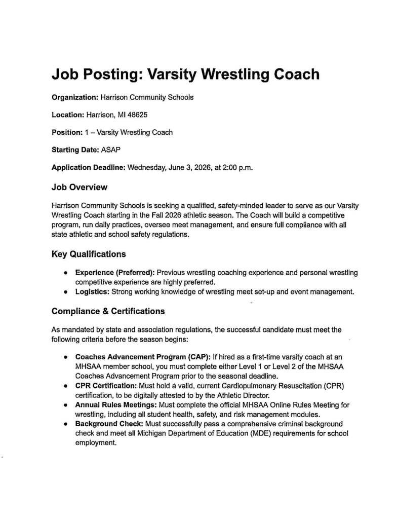 Varsity Wrestling Coach pg. 1