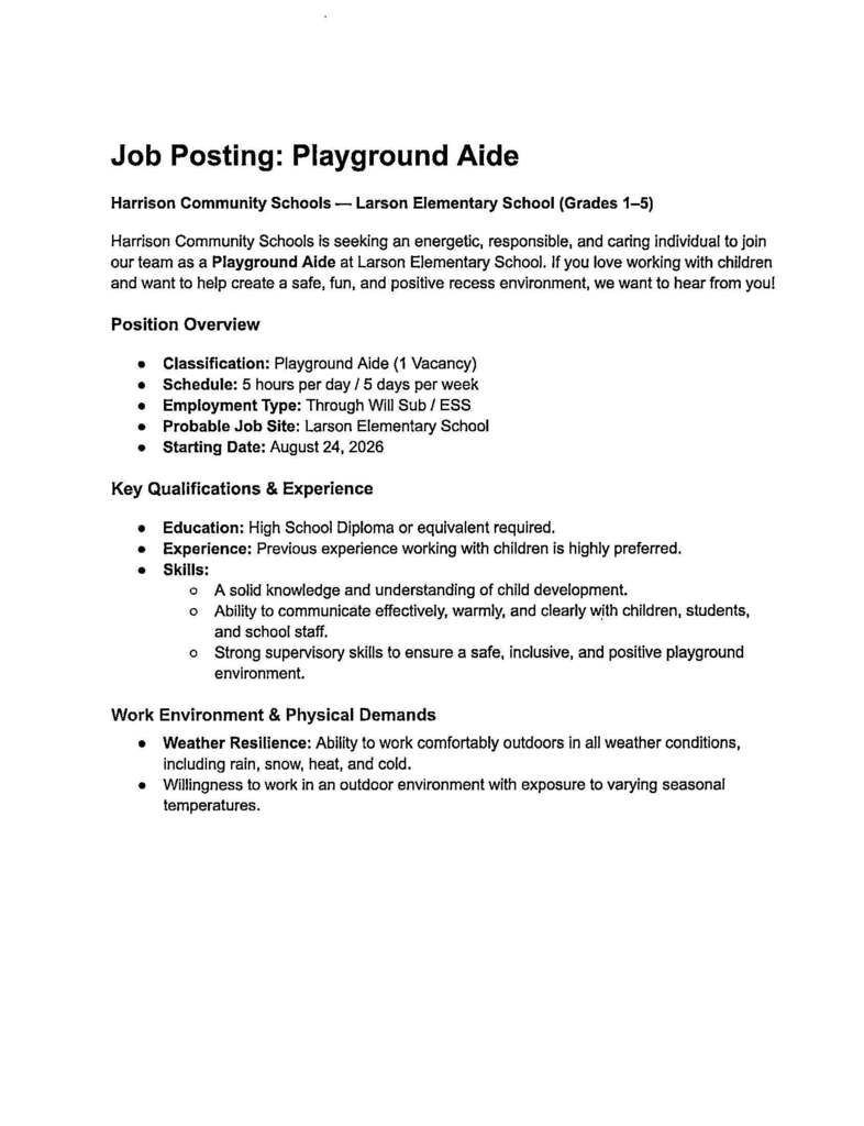 Playground Aide pg. 1
