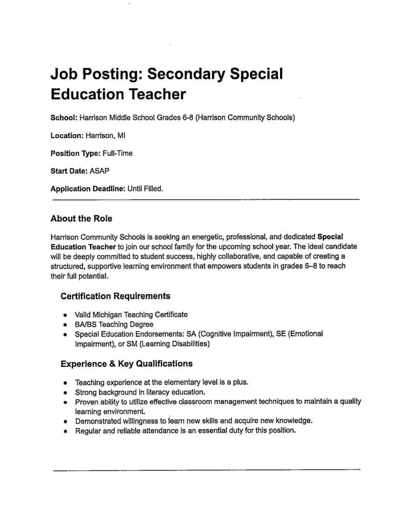 MS Special Education Pg. 1