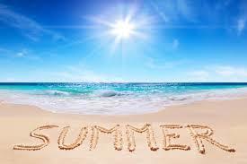 Beach with the word SUMMER in the sand