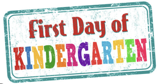 text saying "first day of kindergarten"