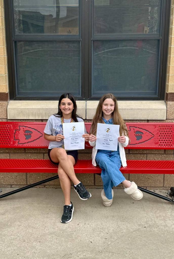 2025 Simpson Elementary Spelling Bee Winner and Runner Up: Isabel Boyce and Roxy Dahl