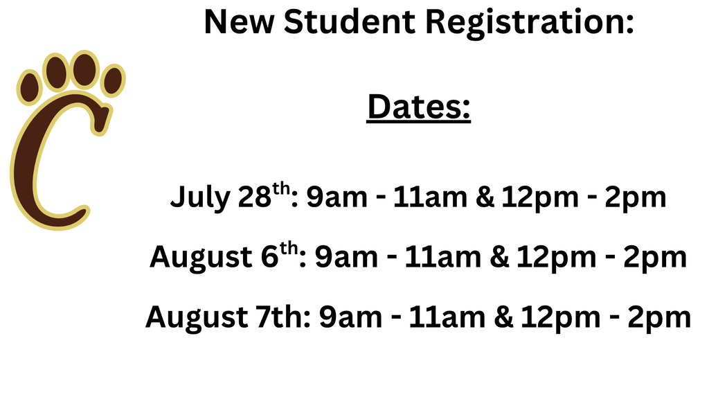 New Student Registration Dates