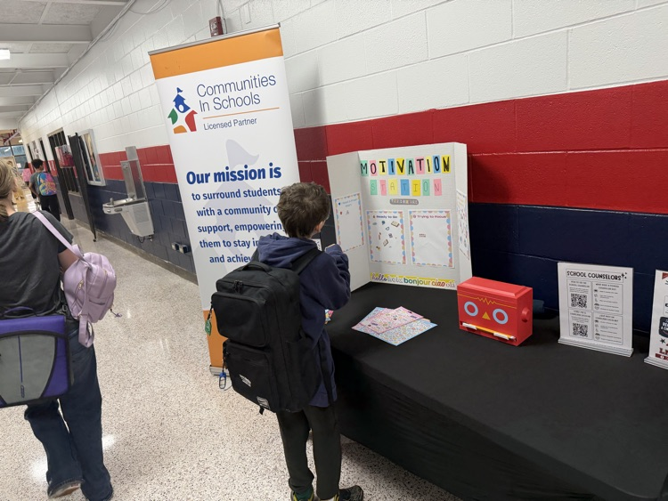 student at display