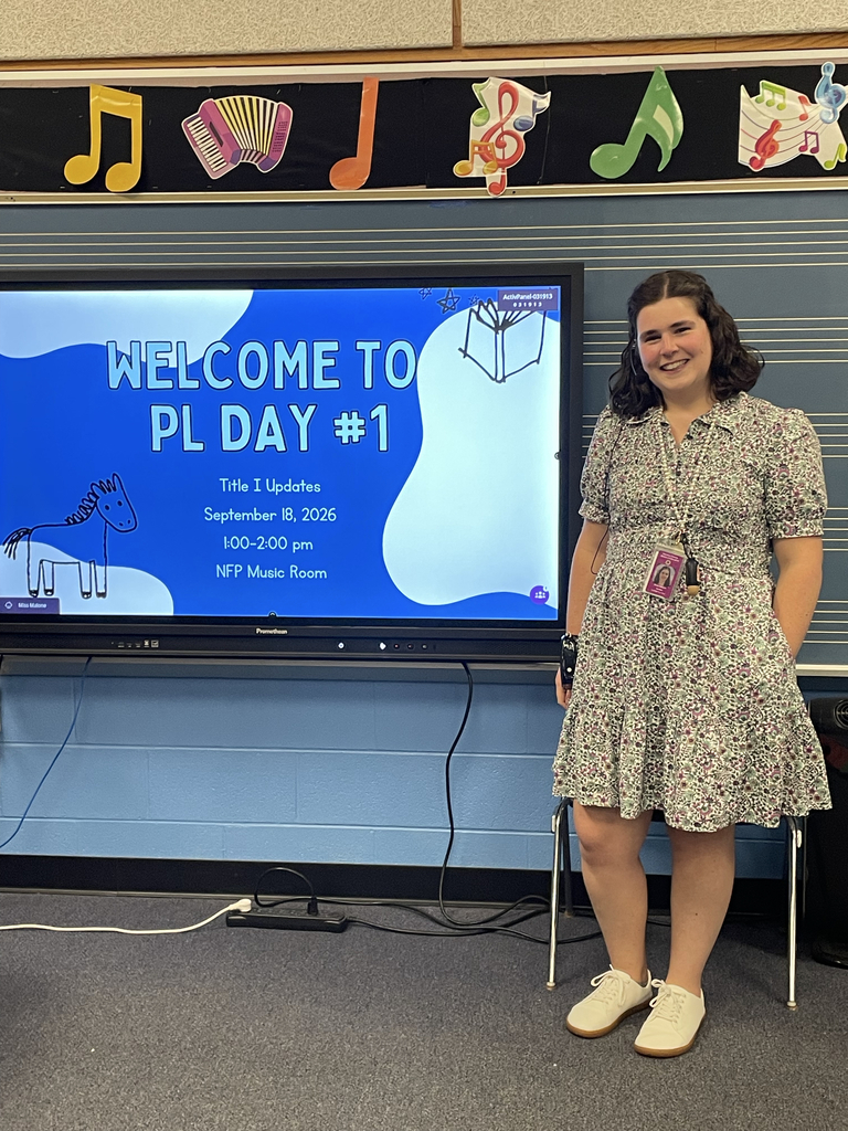 Title I Specialist, Ms. Malone, presents new book room technology and dyslexia information to NFP teachers and aides.