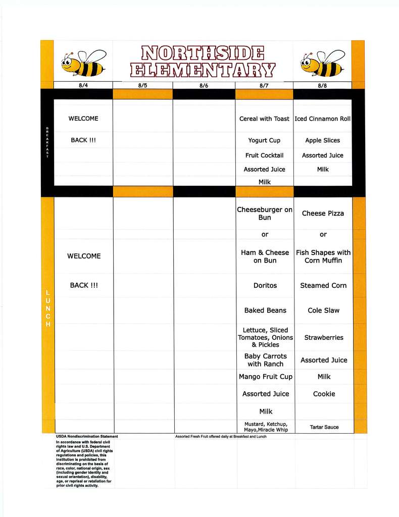 Week 1 Menu