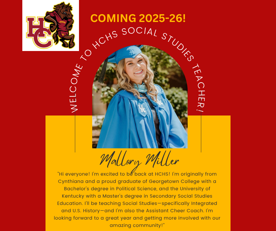 Welcome to HCHS Mrs. Miller !