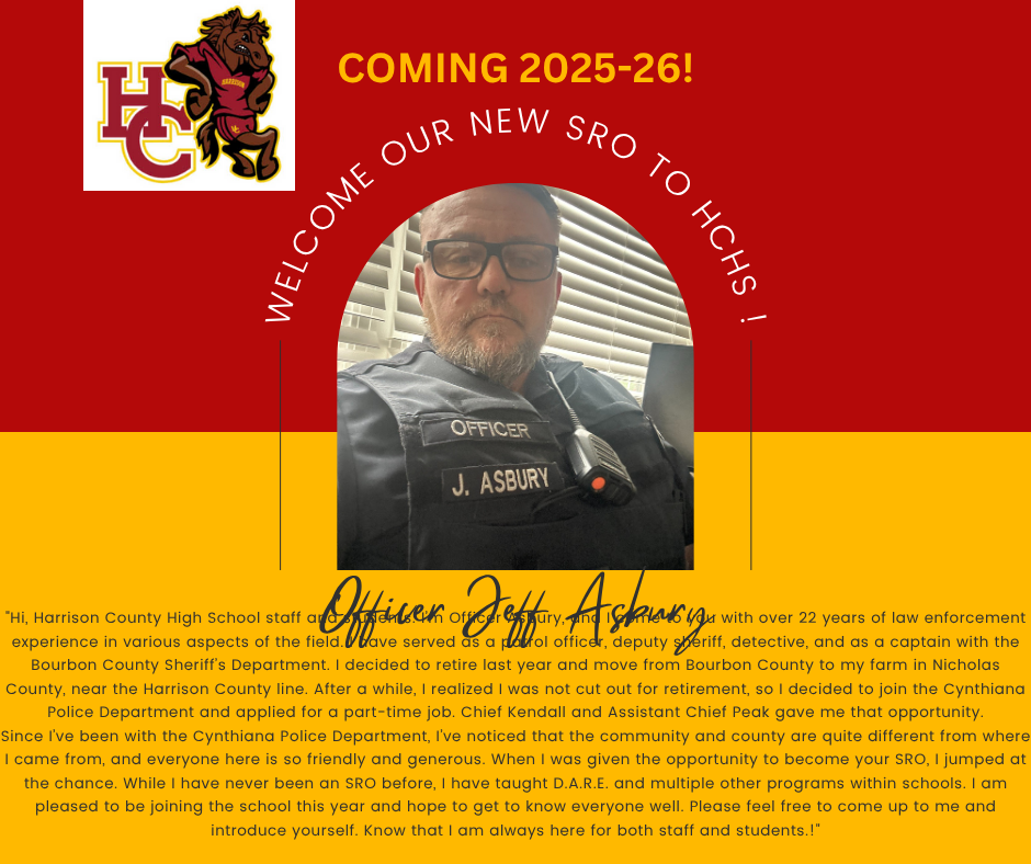 Welcome to HCHS Officer Jeff Asbury!