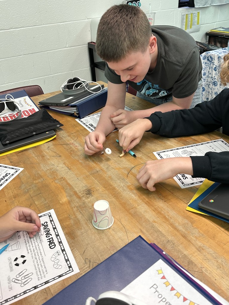 Students in Mrs. Callahans' class practiced several of the seven habits during RTI. They synergized, practiced think-win-win, and began with the end in mind as they created a plan and worked together to get Fred through the life preserver and back on the boat, just using paper clips.
