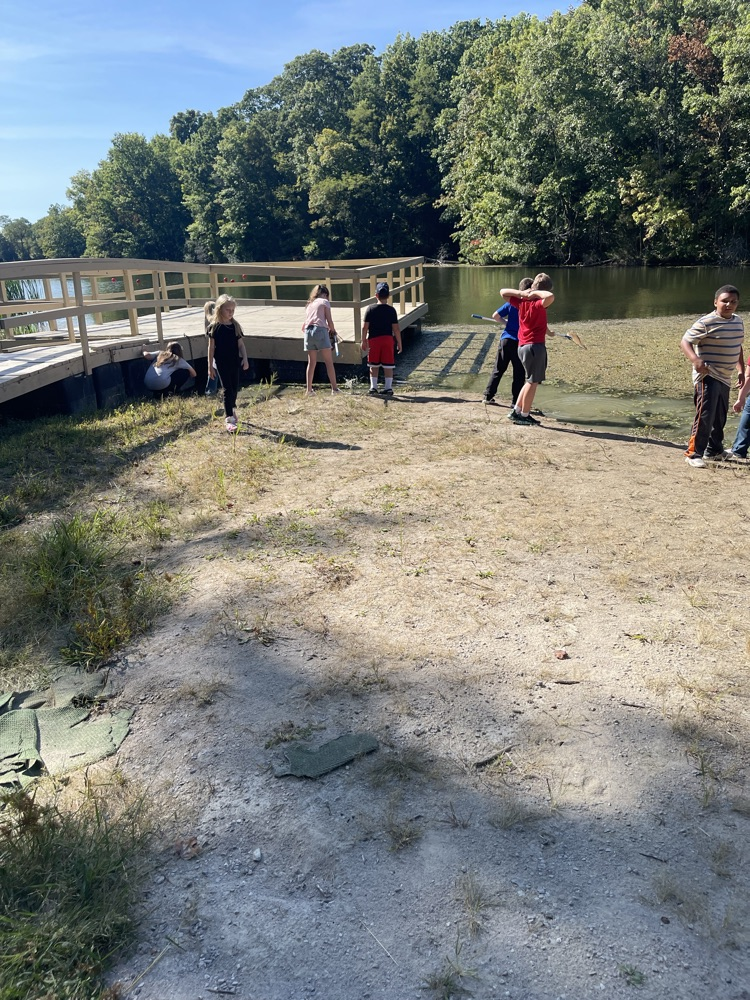Mrs. Fugate’s class at the pond study at Environmental camp. 