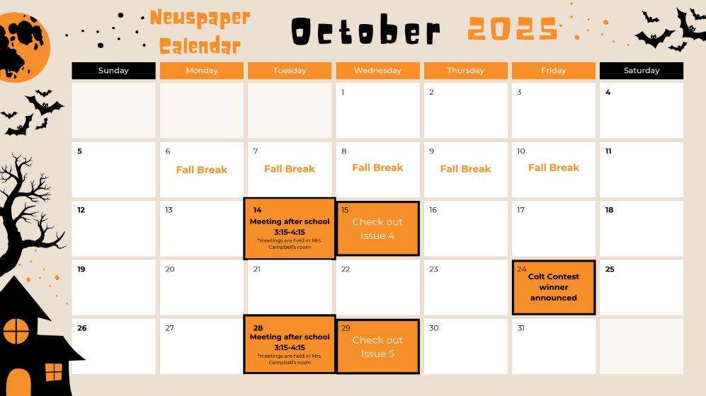 October newspaper calendar 