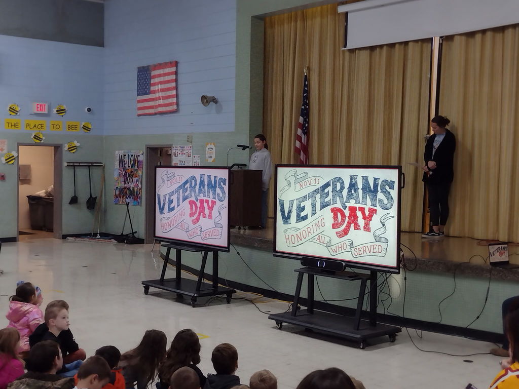Student spoke about the history of Veteran's Day