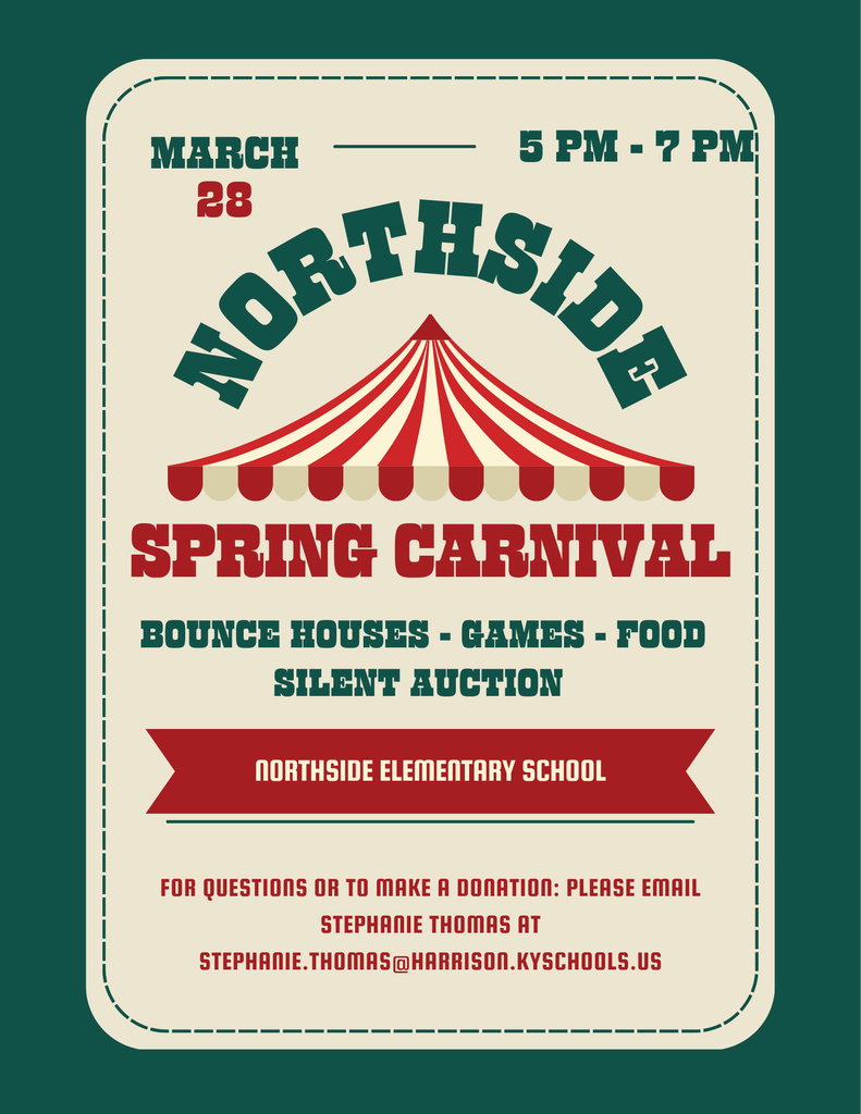 Green and Cream Flat Modern Carnival  Flyer