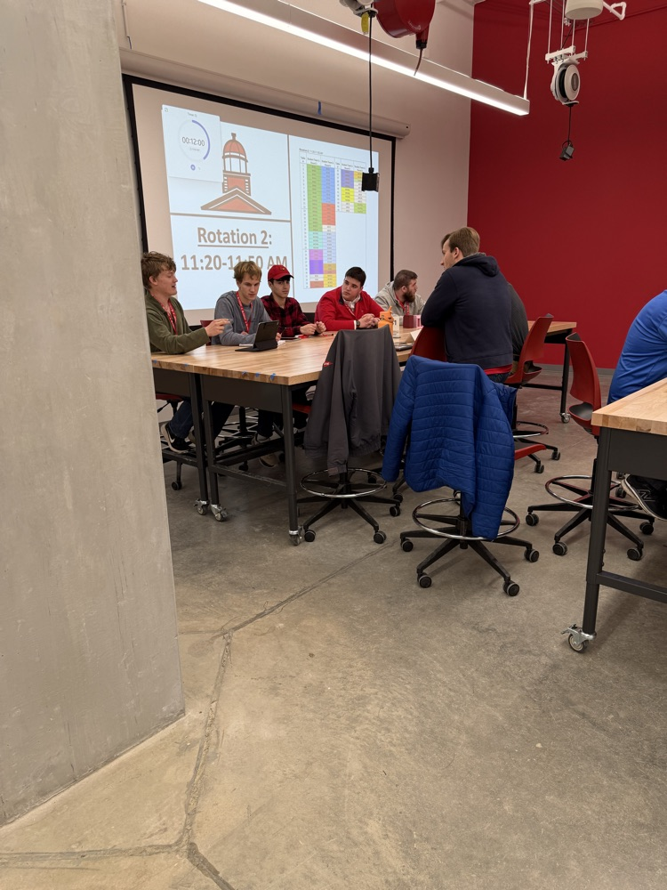 students working with mentor