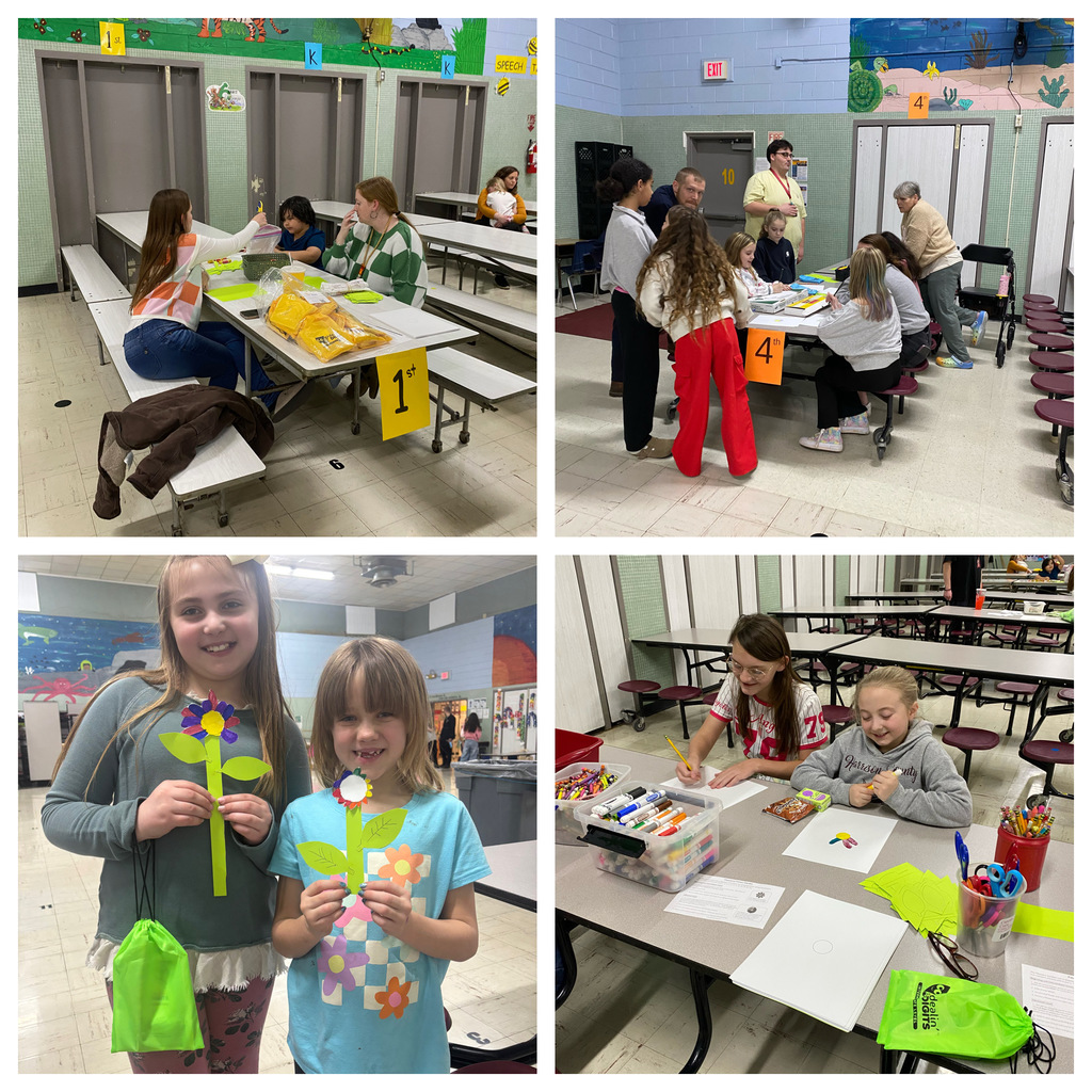 students with flowers