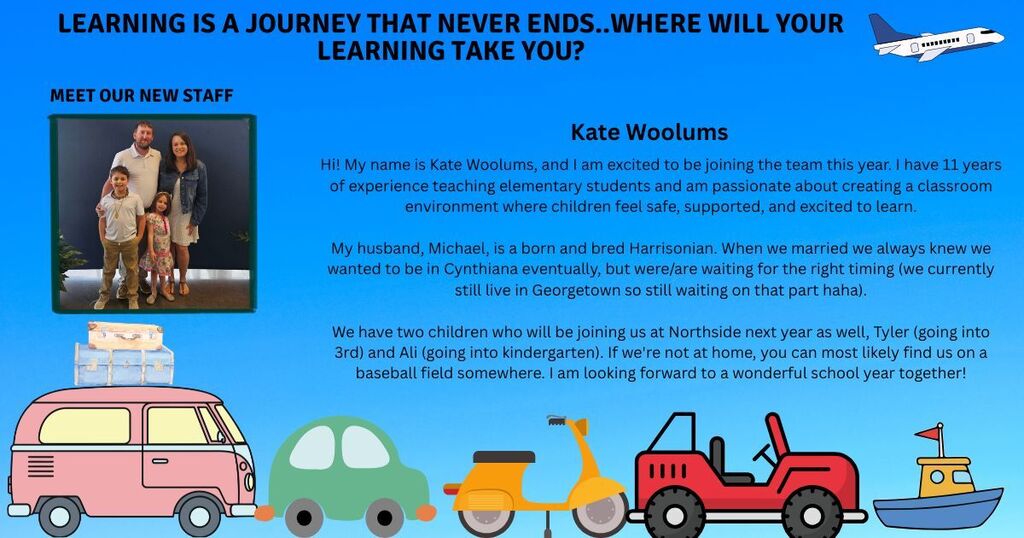 Introduction of Kate Woolums new second grade teacher at Northside