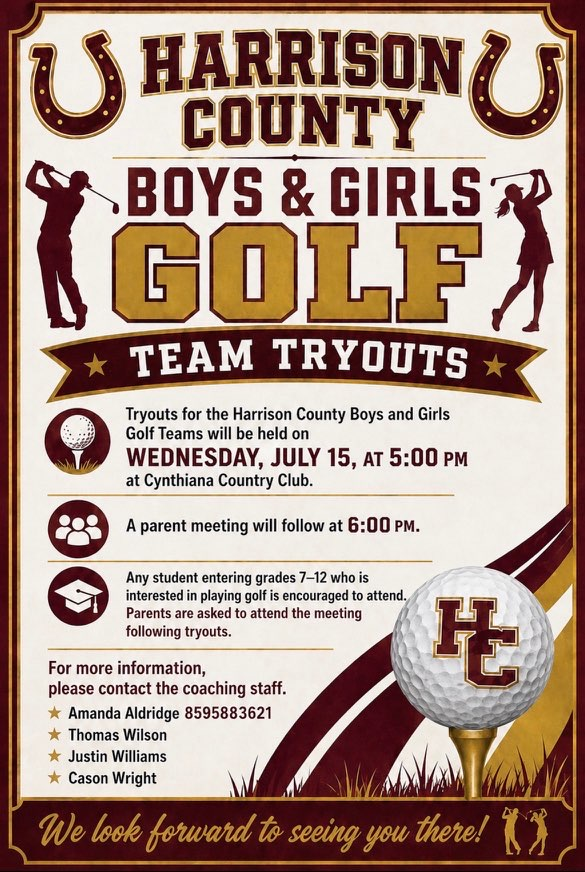 HCHS Golf Tryouts Info