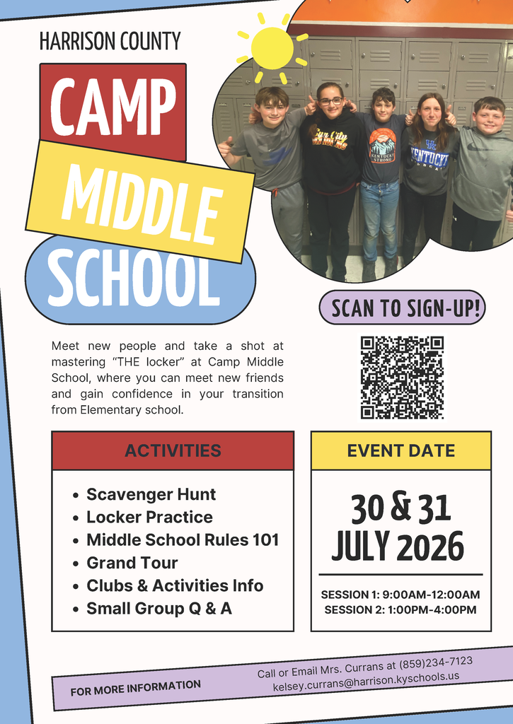 Camp Middle School- July 30th and 31st 