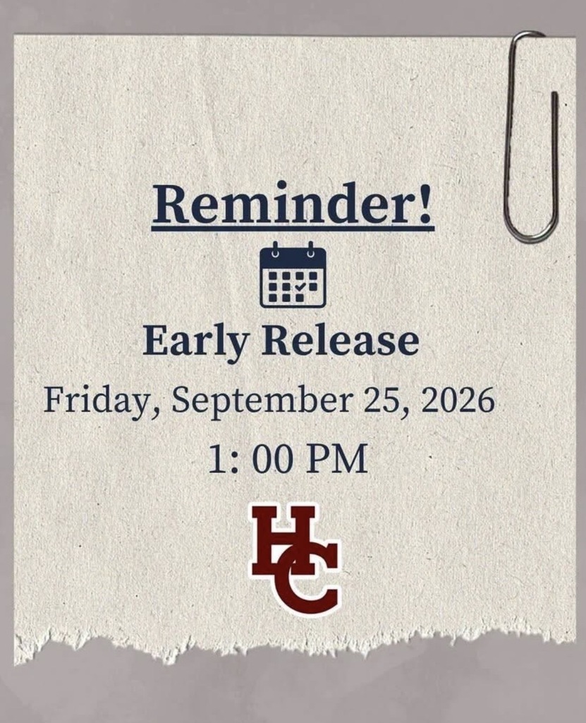 Early Release Day- Friday, September 25th-1:00 pm