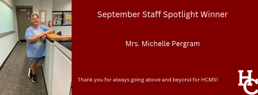 September Staff Shoutout Winner- Mrs. Michelle Pergram