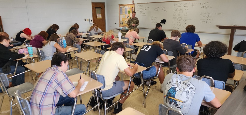 students in classroom working
