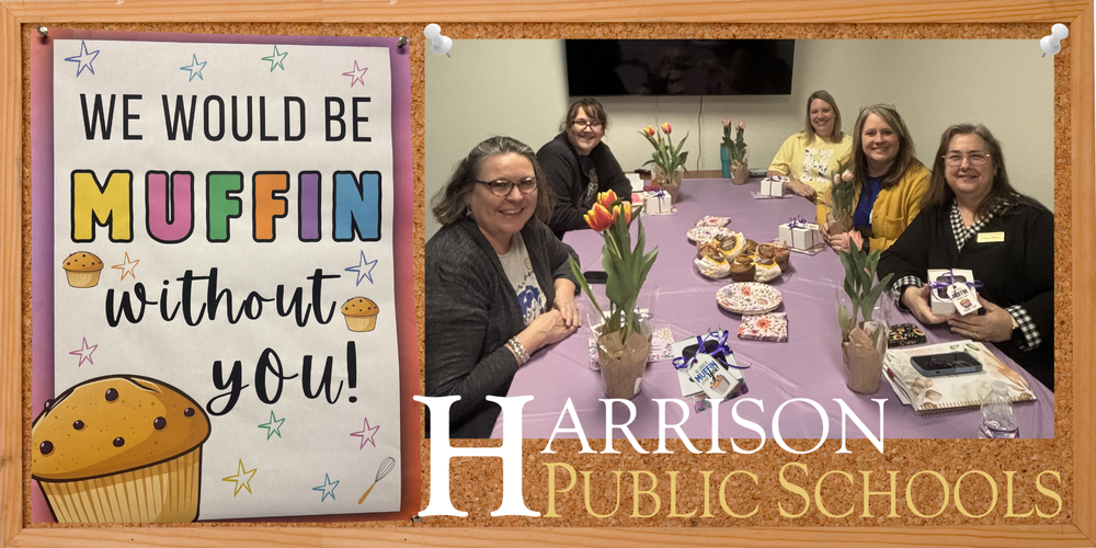 Social Workers with flowers and muffins