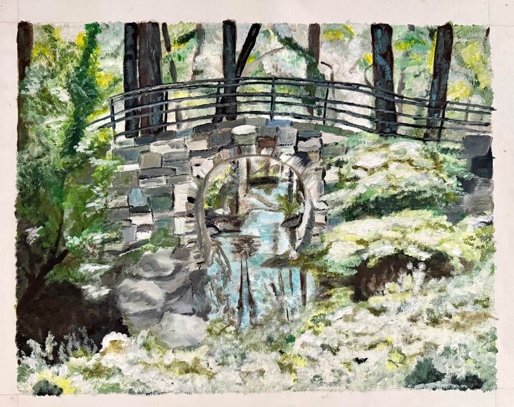 Student artwork - an arched bridge