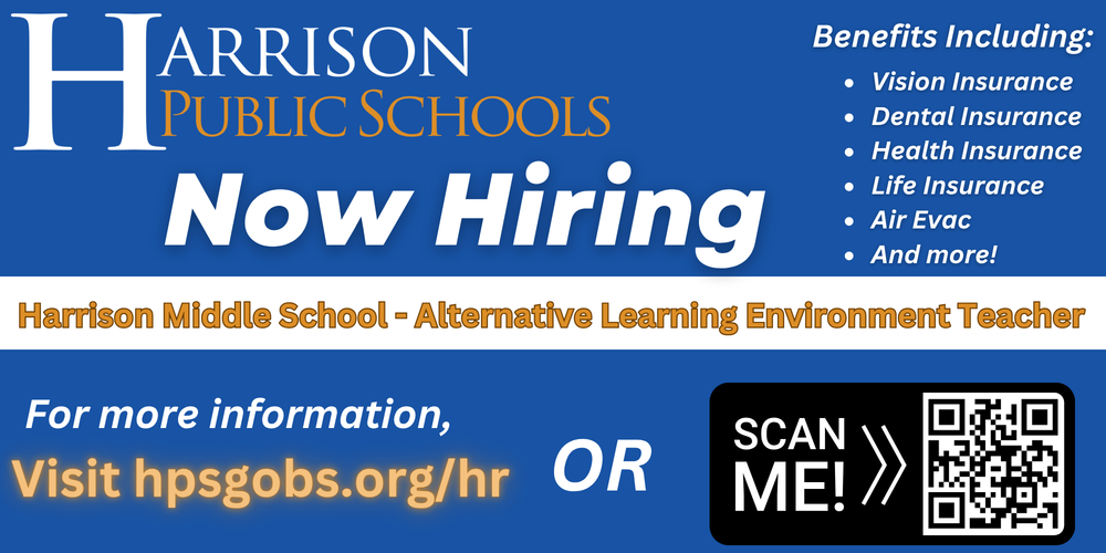 Job Posting:  Harrison Middle School - Alternative Learning Environment Teacher