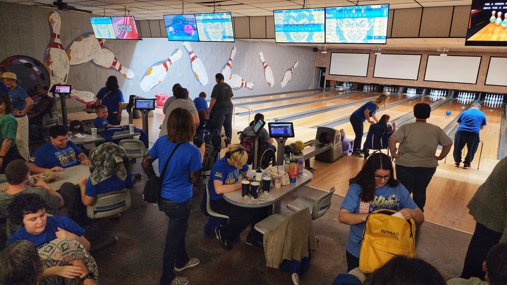 Students bowling