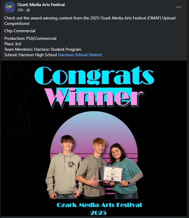 OMAF Facebook post announcing winners