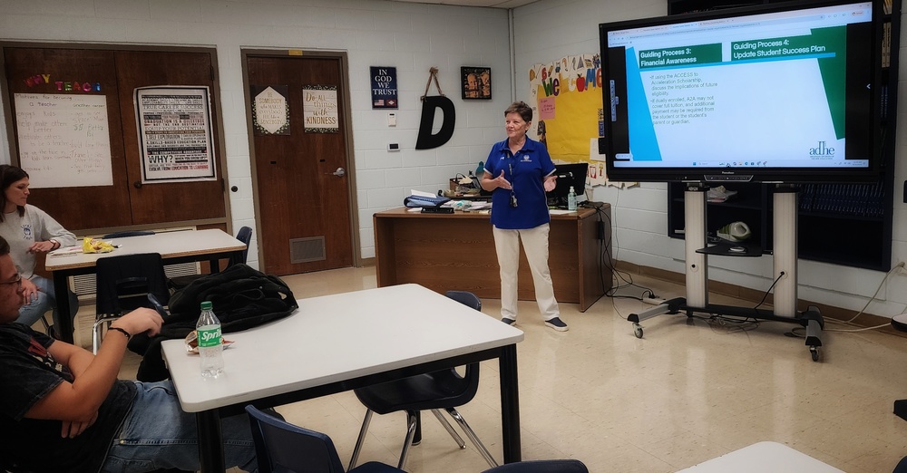 Susan Gilley speaks to students