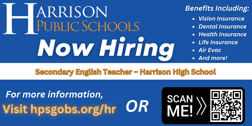 Job Posting: Secondary English Teacher – Harrison High School