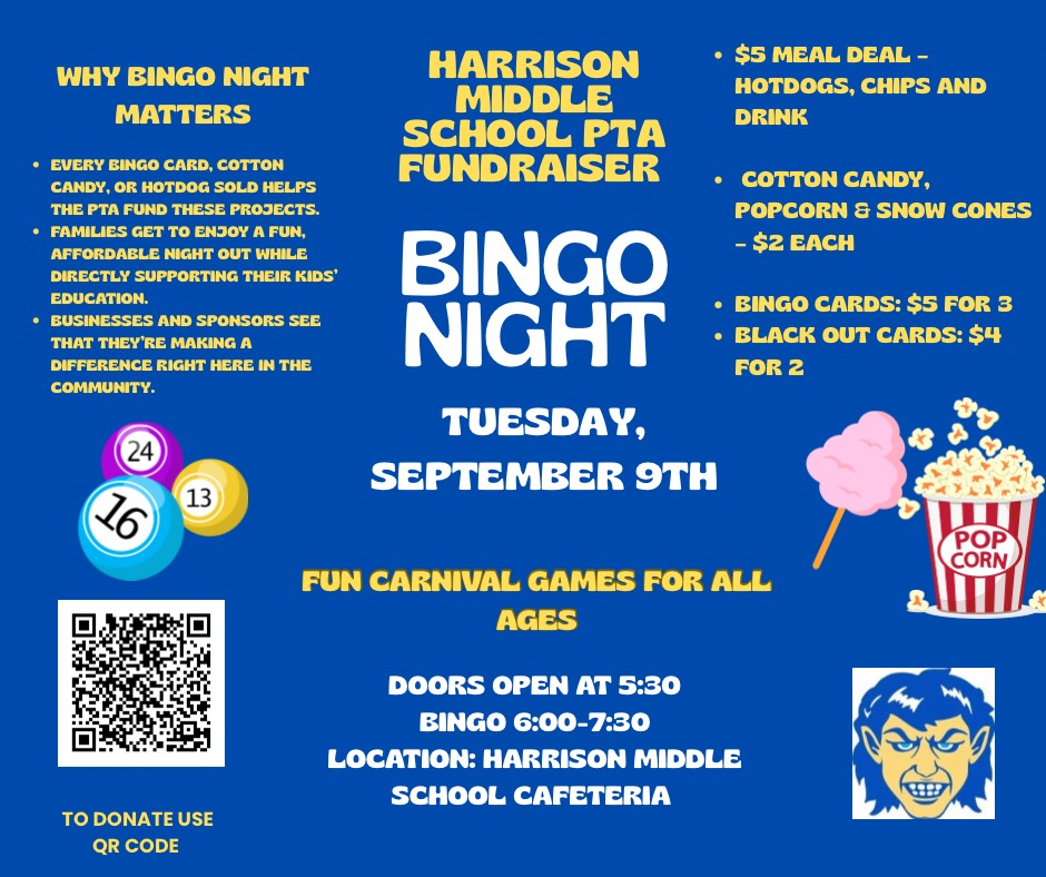 HMS BINGO NIGHT! Tuesday, September 9TH