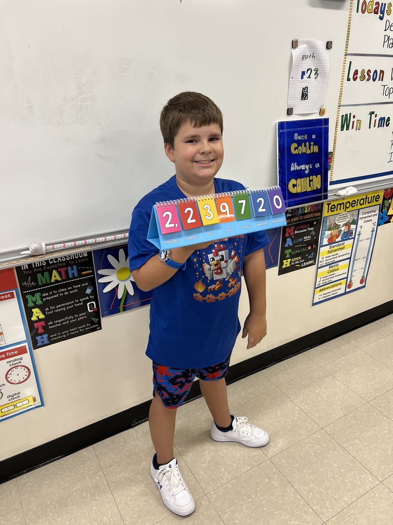   🔢📚 Math is more fun at Harrison Middle School! Mrs. Campbell’s 5th Grade Lions are mastering Place Value with smiles and school spirit. 🦁💙💛 #GoGoblins #HMSMath  