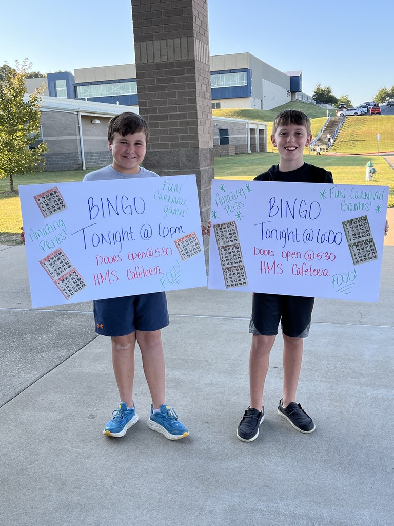 Join us for a night of fun, prizes, and Goblin spirit at MS PTA Bingo Night 💙💛 📅 Tuesday, September 9 📍 Harrison Middle School Cafeteria 🕠 Doors Open: 5:30 PM 🕕 Bingo: 6:00–7:30 PM  👉 Don’t miss your chance to yell BINGO!