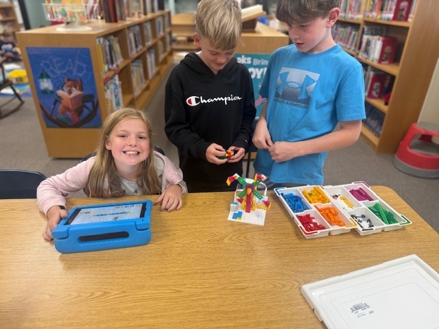student in media center