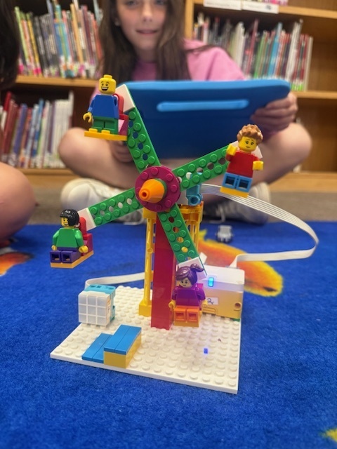 student in media center