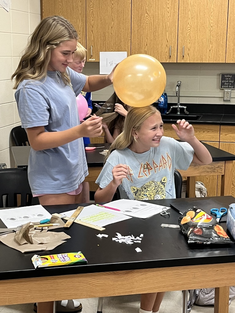 ✨ Subatomic particles are so much fun! ✨  Mrs. Bryant’s students explored the world of protons, neutrons, and electrons in a hands-on lab. 🎈⚡ They experimented with balloons, confetti, and plastic sacks to discover why some things attract while others repel—just like charges inside an atom!  Science in action = learning made memorable. 🔬💡