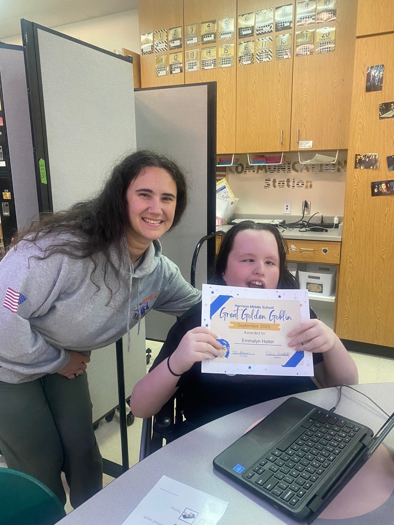 🎉 Shoutout to our 6th Grade Great Goblins—September Students of the Month! 💙💛 We are so proud of you!  #HarrisonMiddleSchool #GreatGoblins