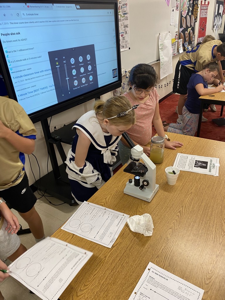 Mr. Ditmanson’s 6th Grade Science class explored Cell Theory with a hands-on microscope lab. 🔬🧬 Students had a blast discovering the building blocks of life up close! 👀✨ #HarrisonMiddleSchool #Goblins #ScienceFun #FutureScientists #STEMRocks  