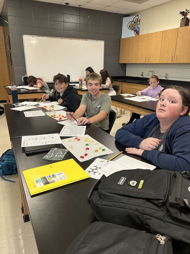   Mrs. Scoggins’ class enjoyed a hands-on science activity by building molecules with Gummy Bears! 🧪🍬 A creative (and sweet) way to bring learning to life. #HarrisonMiddleSchool #GreatGoblins #HandsOnLearning #ScienceFun  