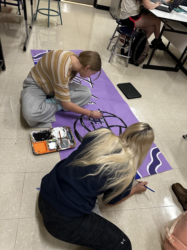 🎨 Our art room has been buzzing with creativity! Students have been working hard designing and painting banners for a variety of upcoming events, including Breast Cancer Awareness and Volleyball Senior Night. 💕🏐 We love seeing their artistic talents shine through to support our school and community! 👏✨ #StudentArtists #SchoolSpirit #CreativeGoblins #HarrisonMiddleSchool